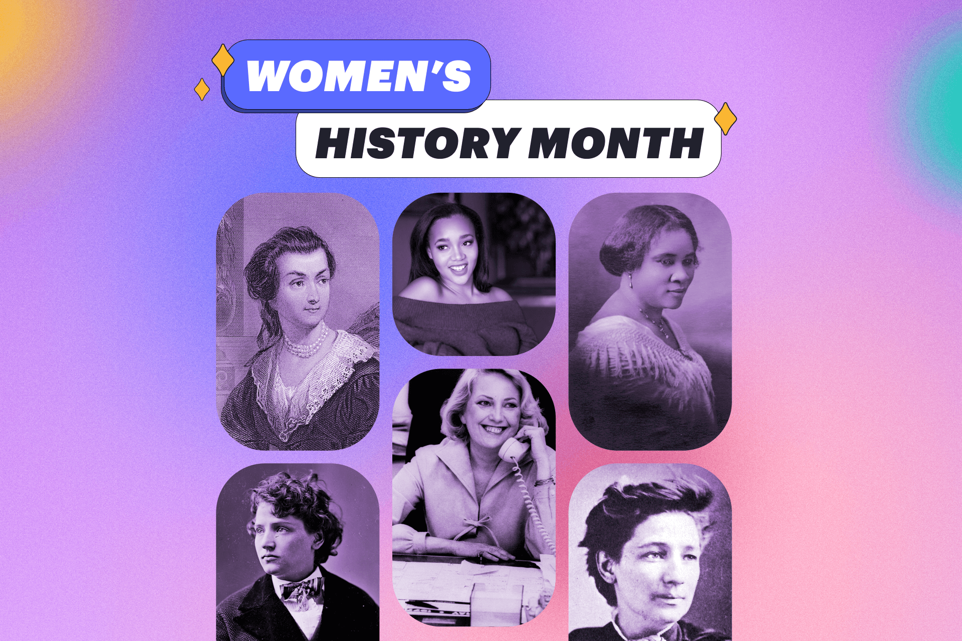 women's history month with collage of women
