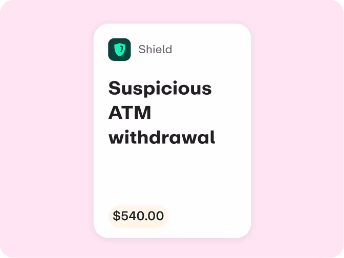 Suspicious ATM withdrawal - pink background