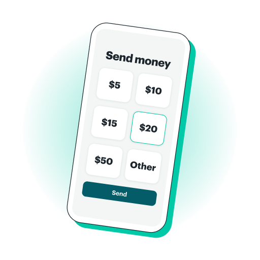 Money management image showing send money options