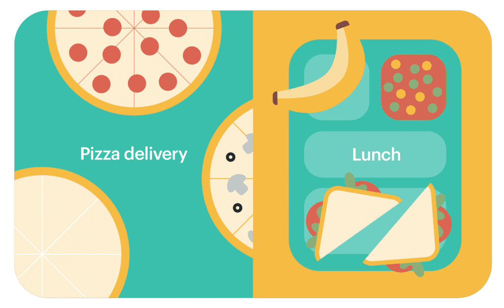 pizza delivery and lunch image