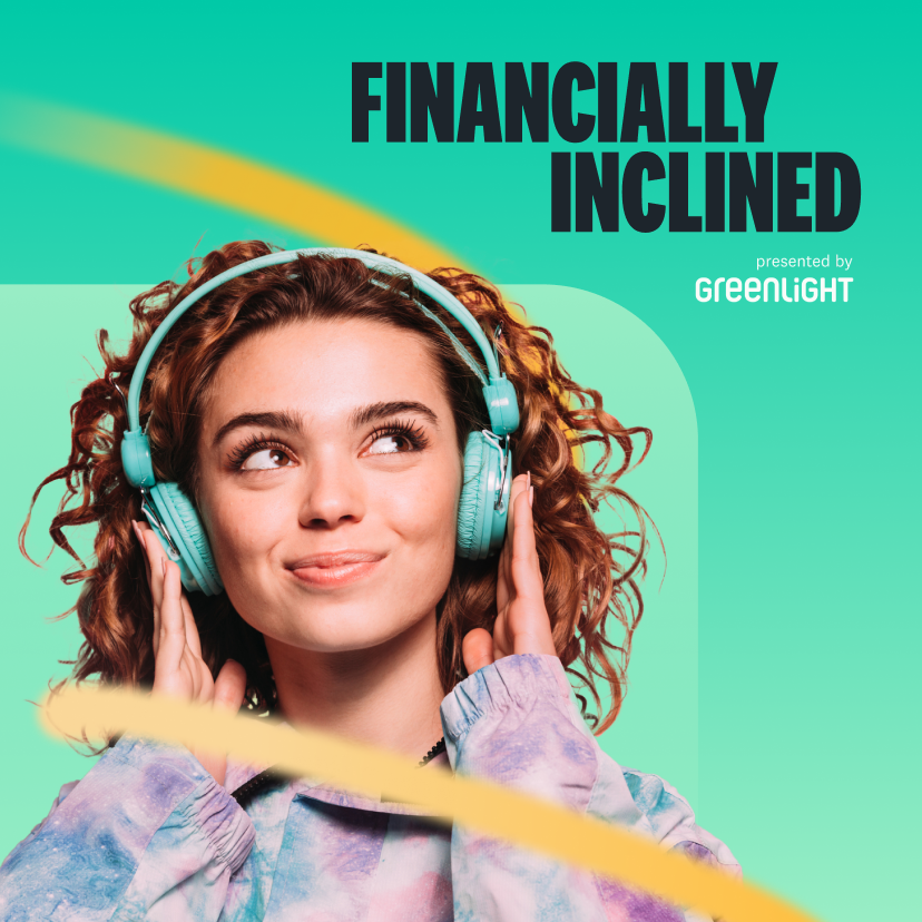 Marketplace's new podcast, Financially Inclined, with teen wearing headphones