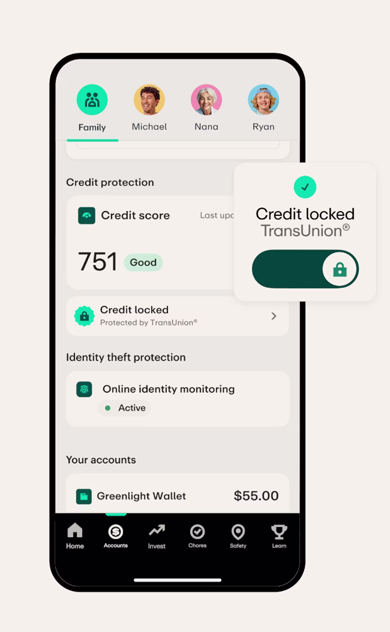 Family Shield plan card app screenshot