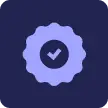 purple check mark Pictogram