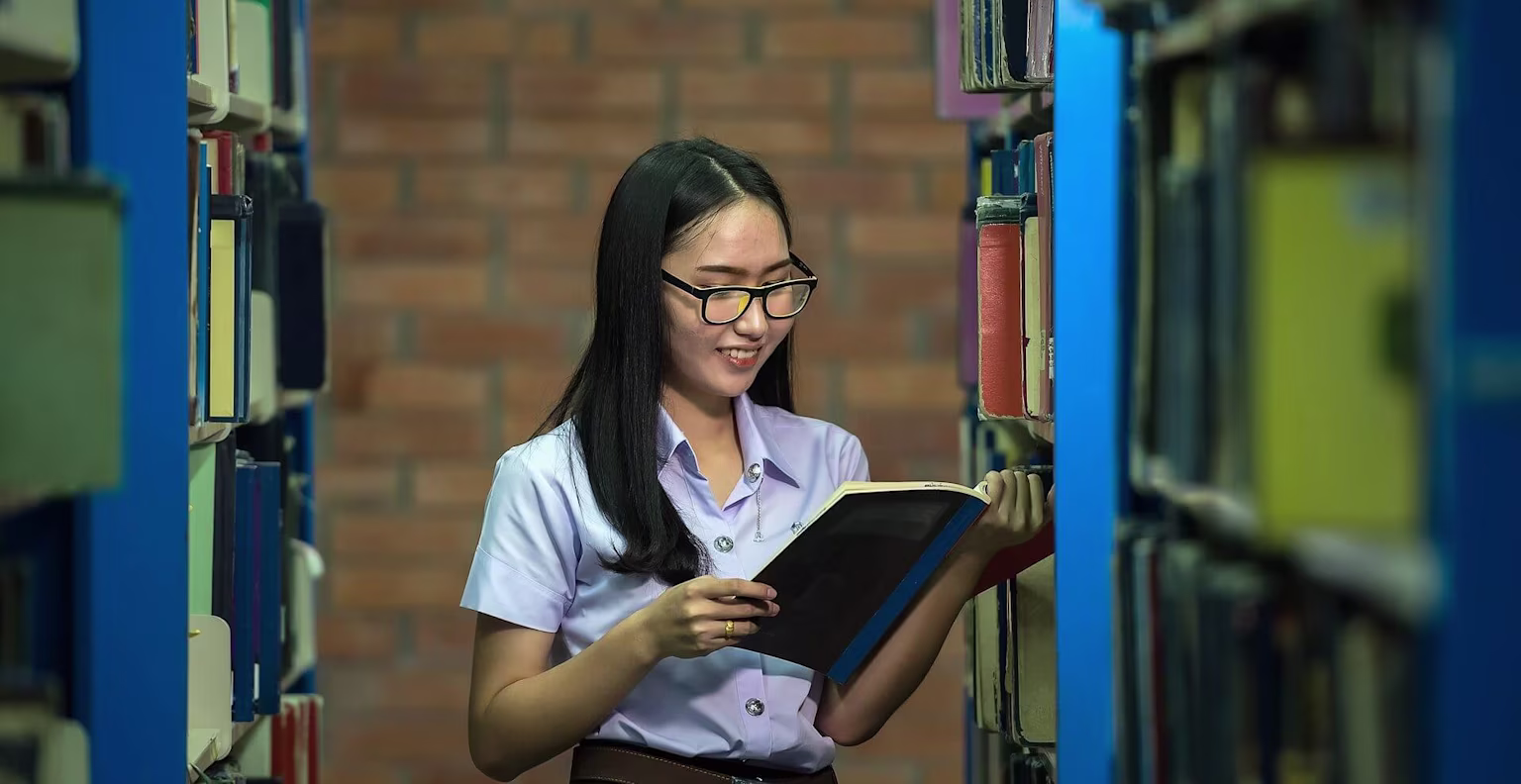 girl reading a book
