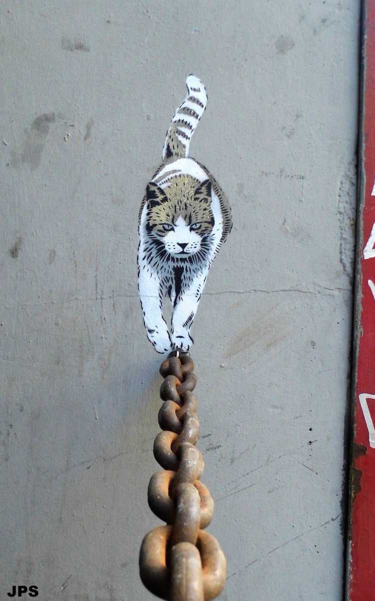 cat street art by jps