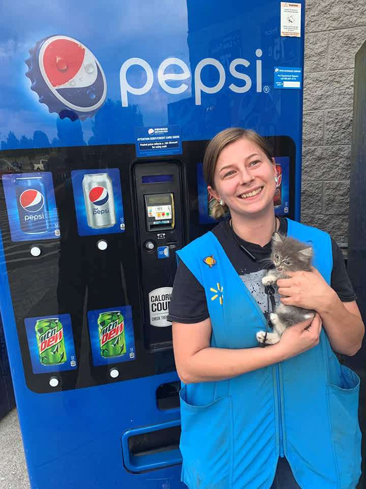 Firefighters Rescue Kitten Trapped Inside Walmart Vending Machine