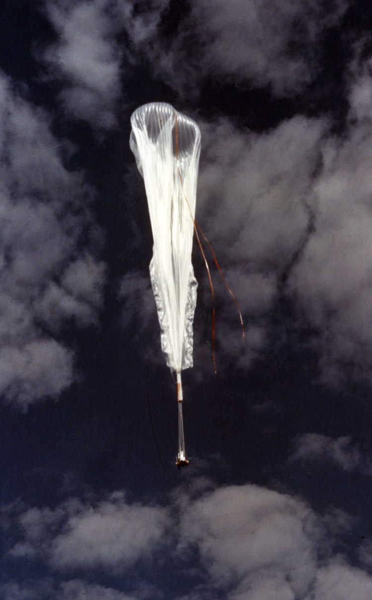 deflated high altitude weather balloon