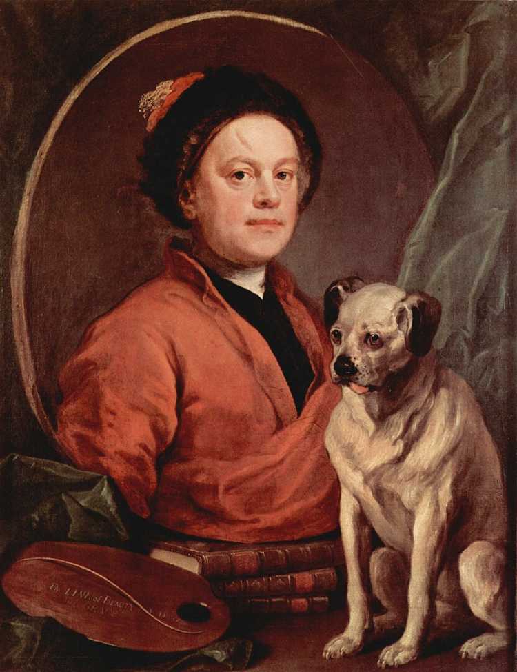 William Hogarth with his pug painting