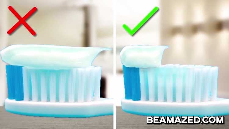 right amount of toothpaste on brush