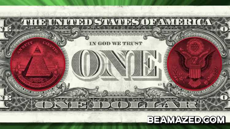 Secret Hidden Symbols in US Dollars great seal two halves