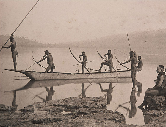 Andaman tribals fishing