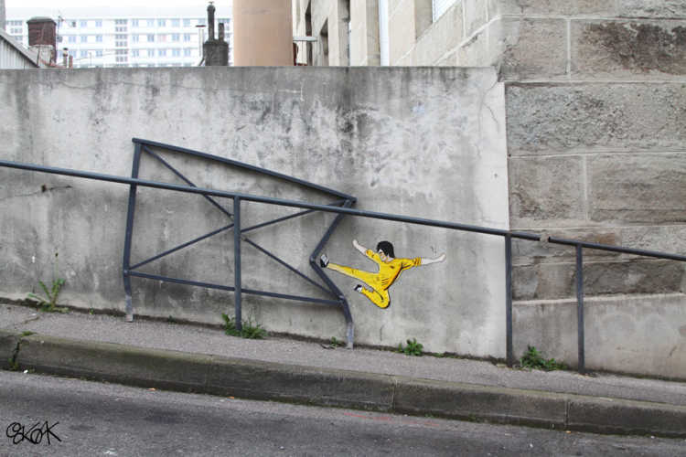 Karate Kick street art graffiti