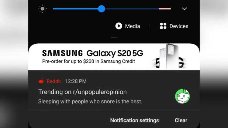Sneakiest Business Tactics Ad notifications Samsung phone