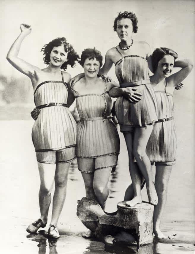 Useless Items Inventions from the past Wooden Swim Suits