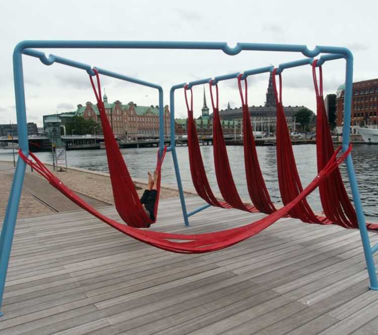 off-ground amsterdam public hammock