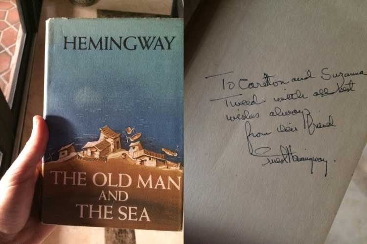 Best Things in Thrift Stores autographed copy of Hemingway's 'The Old Man and the Sea '