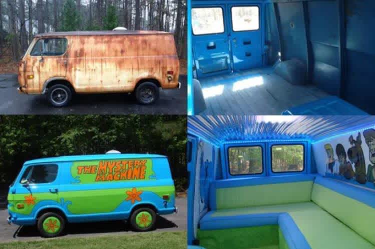 Mystery Machine replica from old van