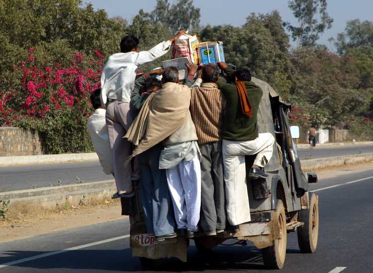 Overloaded vehicle in India
