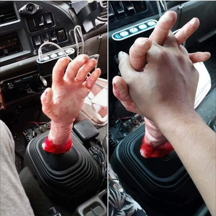 Helping Hand stick-shift severed hand