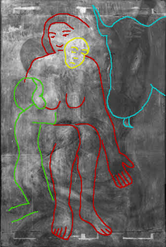 Picasso’s Hidden Woman The Old Guitarist X-Ray image