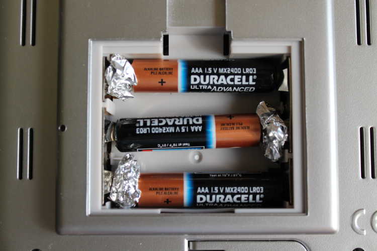 batteries with tin foil
