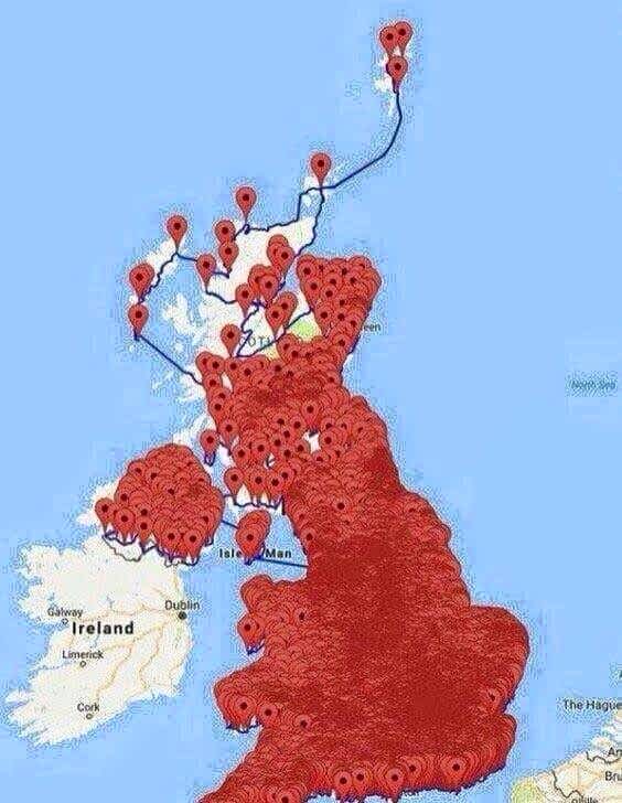 Crazy Absurd Maps Pubs in the UK