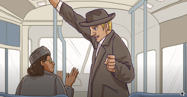 Rosa Parks being told to leave the seat