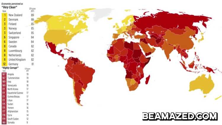 Scariest Maps Corruption Perceptions Index 