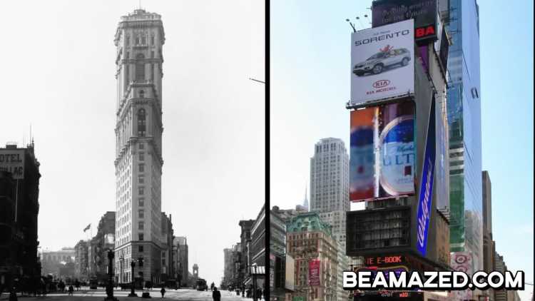 Times Tower now and then