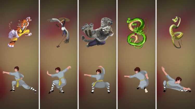 five animal styles kung fu