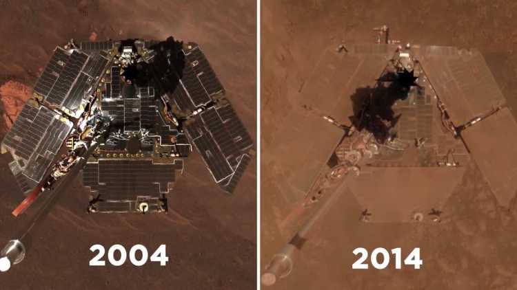 The Mars Rover self photos after 10 years