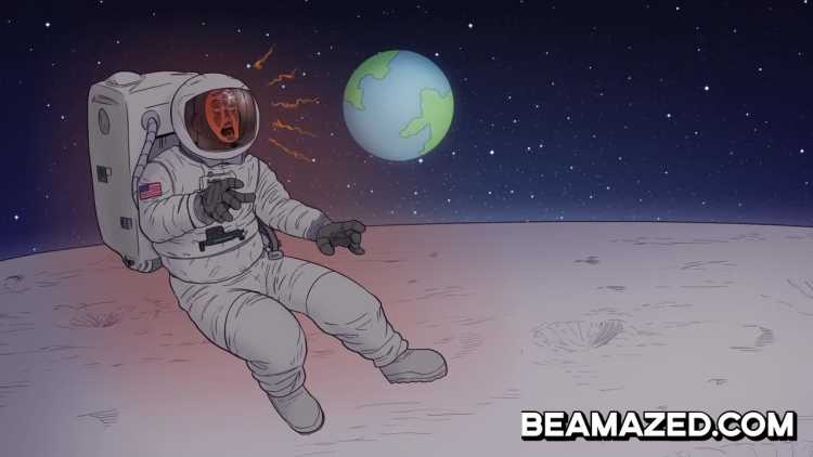 astronaut in the moon illustration 