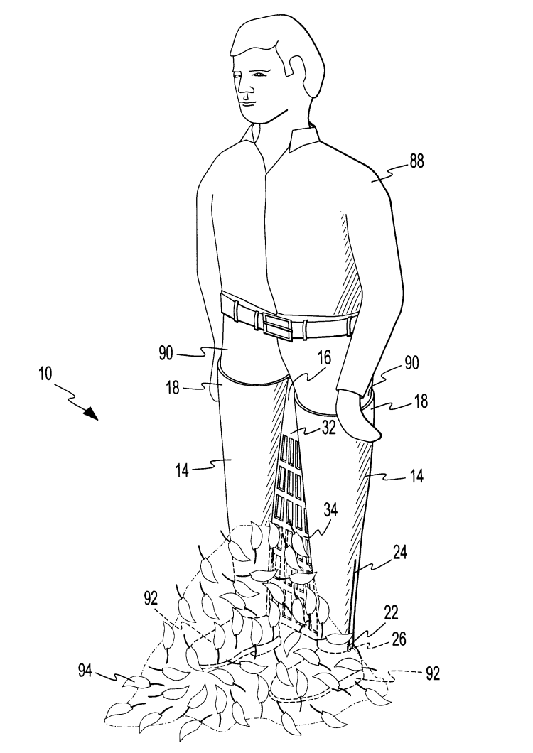 Leaf-gathering Trousers patent 