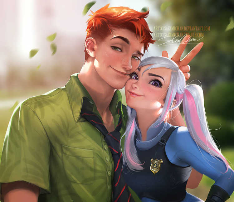 Zootopia Nick and Judy as humans