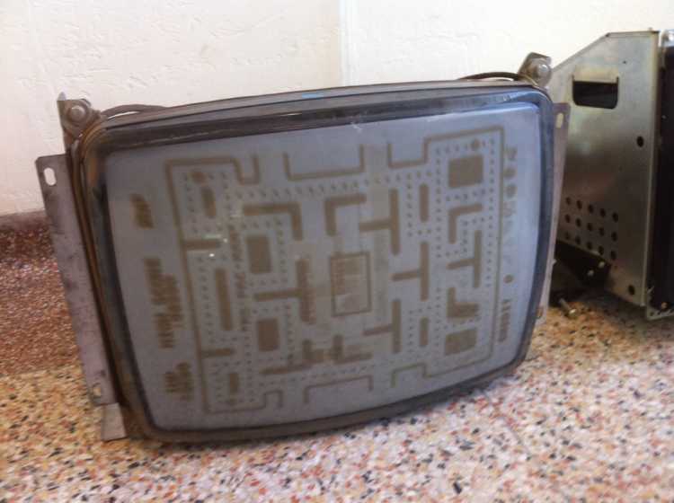 Pac Man video game Burn in screen