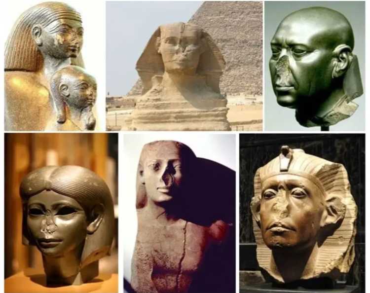 broken noses egyptian statues