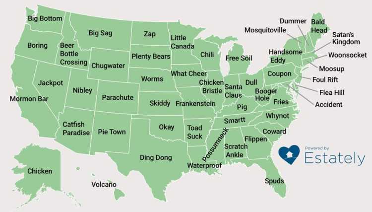 Crazy Absurd Maps Weirdest US City Names