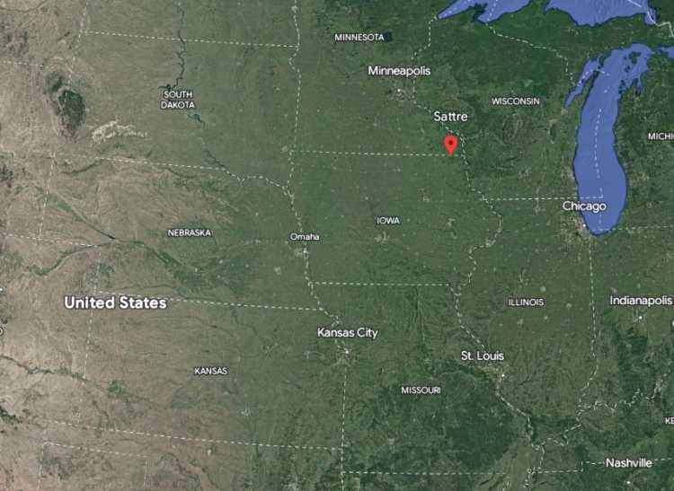 Fortress Location Sattre Iowa satellite image