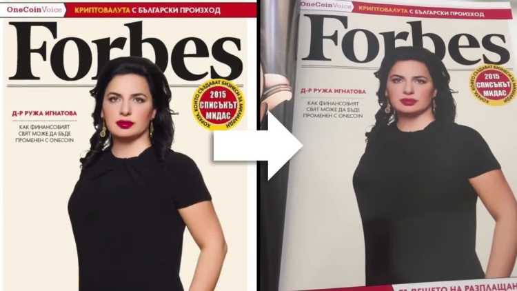 Ruja Ignatova fake forbes cover