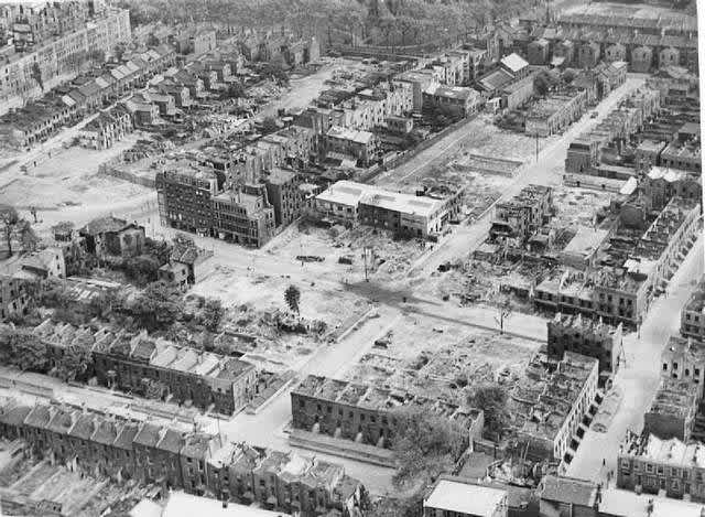 bomb damage in london 1945