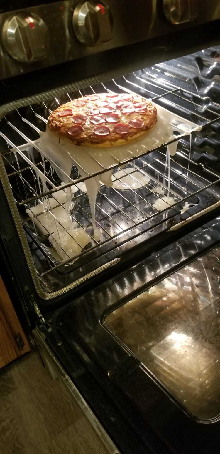 melted pizza tray