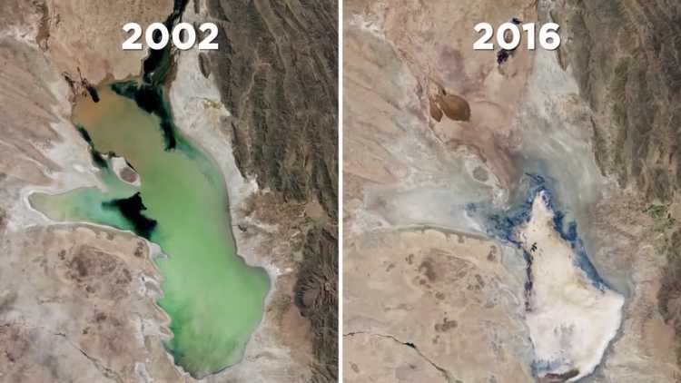 Bolivia’s Lake Poopó Disappears satellite images
