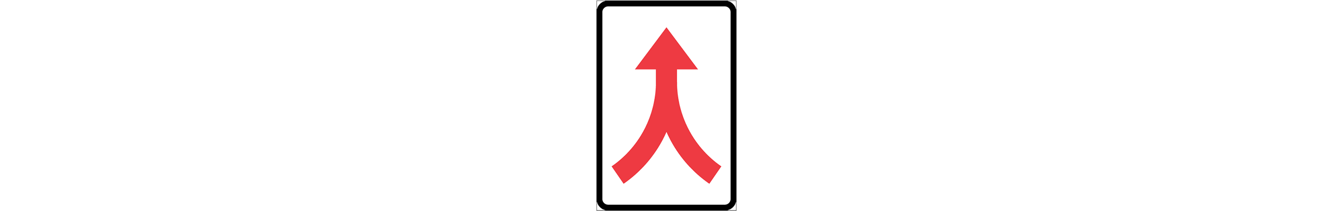 vägmärke för sammanvävning