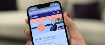 Mobilskärm som visar Insplanet på Zmartas hemsida. 