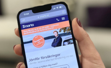 Mobilskärm som visar Insplanet på Zmartas hemsida. 