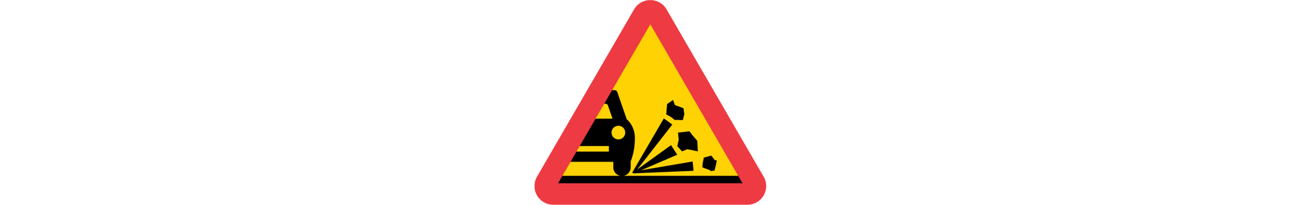 varning för stenskott