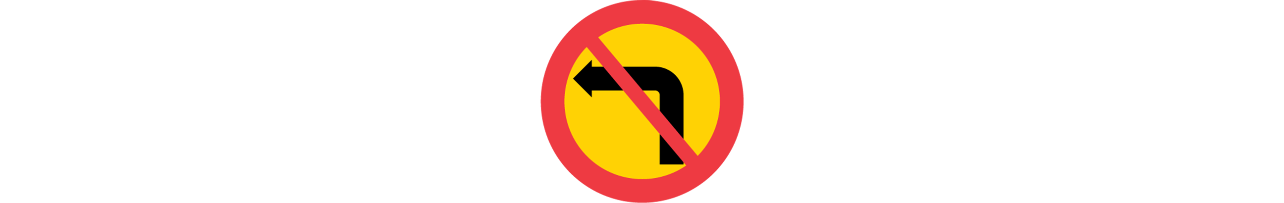 vägmärke för förbud mot sväng i korsning
