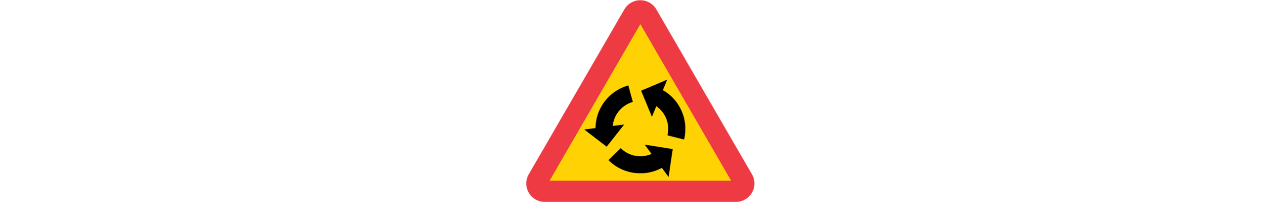 varning för cirkulationsplats