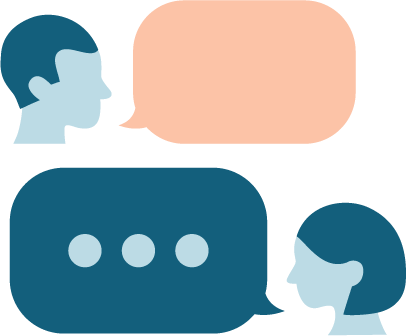 People talking illustration PNG Personal service