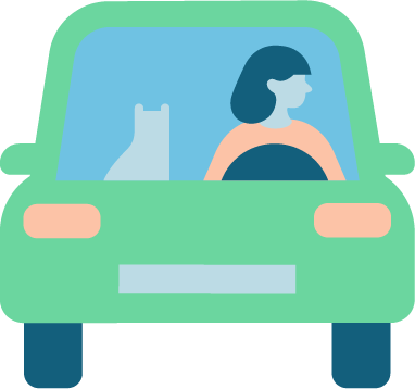 Car & cat illustration PNG Car insurance generic